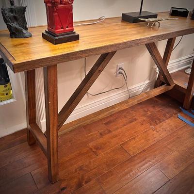 Wood console table