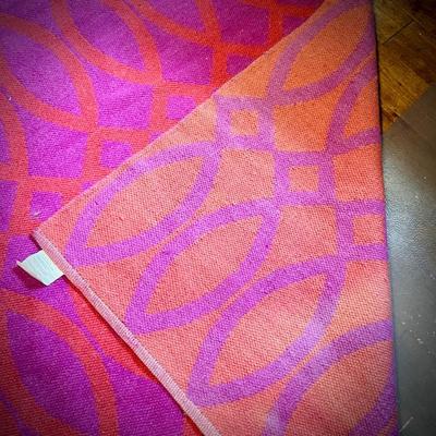 Oversized red & purple reversible wool rug