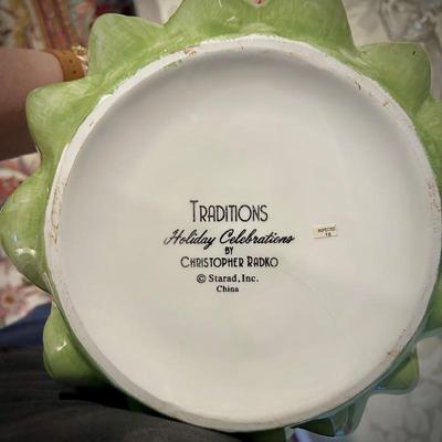 Christopher Radko Traditions "Holiday Celebration" cookie jar and tea pot