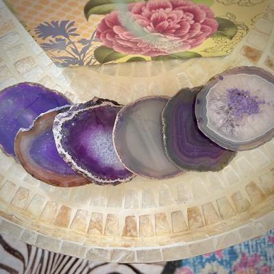Purple agate coasters