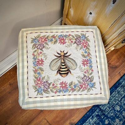 Needlepoint bumblebee stool