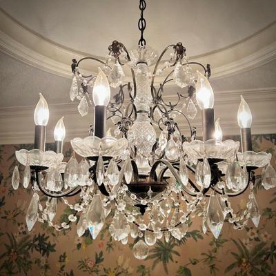 All light fixtures are for sale. Second of two chandeliers. This one is located in the Entry.