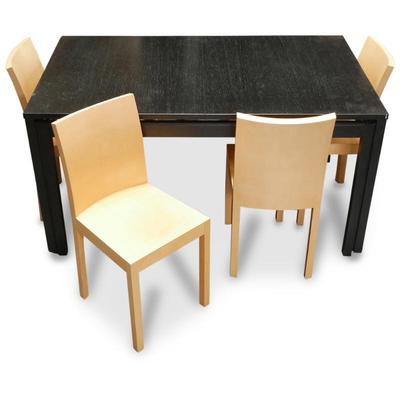 Skovby Danish Dining Set w/ Table, 4 Chairs & 3 Table Extensions