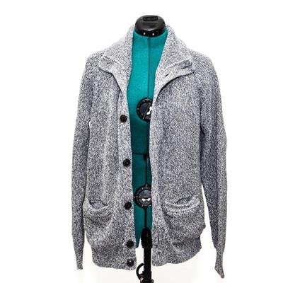 Gray Knit Button Down Sweater Size XL