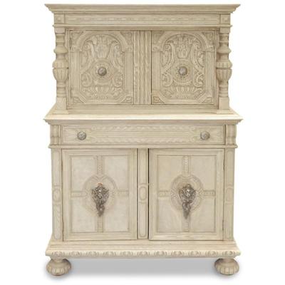 Carved Backless Double Body Baroque Style Sideboard Cabinet