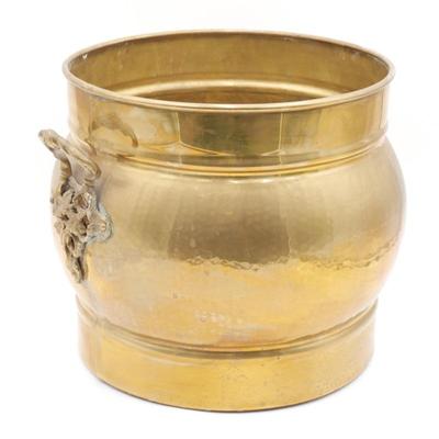 Large Hammered Brass Pot w/Handles