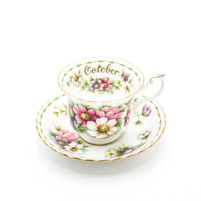 1970 Royal Albert Bone China "October" Cup & Saucer