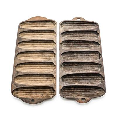 Pair Of Cast Iron Corn Bread Pans