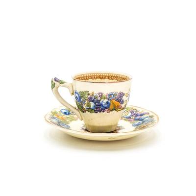 1954 Crown Ducal Florentine Porcelain Cup & Saucer