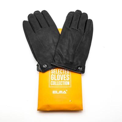 Elma Black Leather Gloves - New