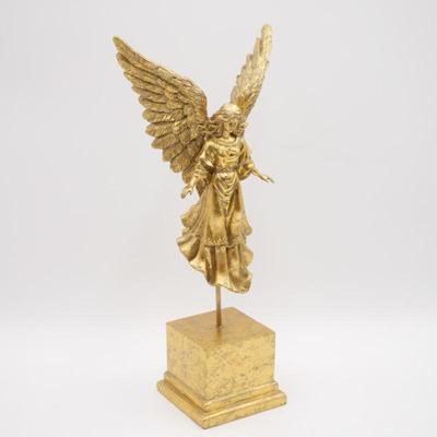 Gold-Tone Angel Figurine on Stand
