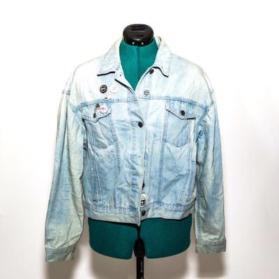Obey Worldwide Light Blue Denim Jean Jacket Size Large