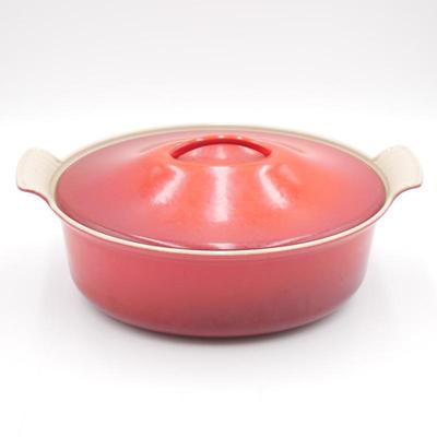Vintage Le Creuset #28 Red Enameled Dutch Oven w/Lid