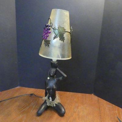 Vintage Hand Made in Austria Leopold Anzengruber Sculpted Glazed African Woman Lamp - Figure 12" Tall
