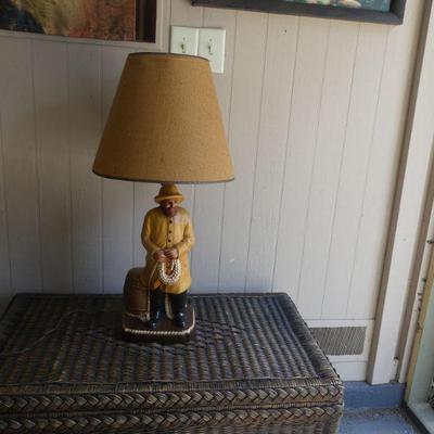 Vintage New England Fisherman Figural Lamp - 31" Tall