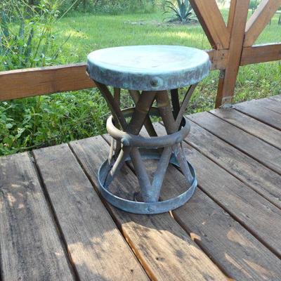 Vintage Metal Drum Side Table - 12