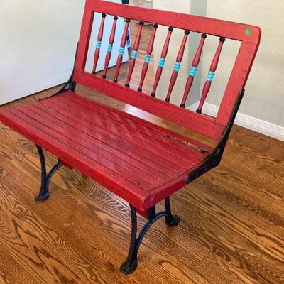 Hand painted porch bench