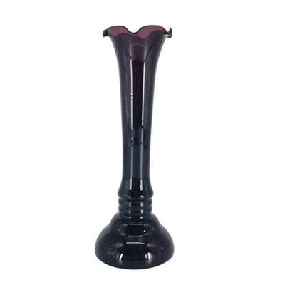 L E Smith Amethyst Vase