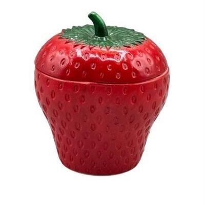 Hazel Atla Milk Glass Strawberry Jam Jar