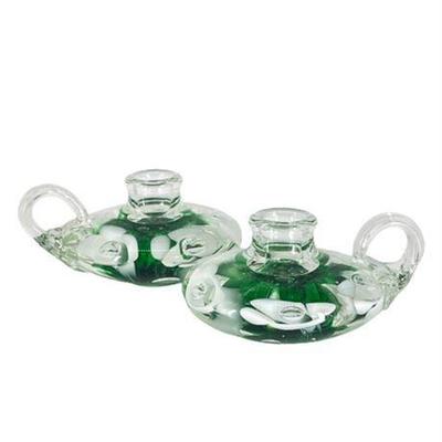 Joe St Clair Signed Candlestick paperweights