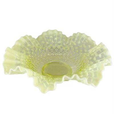 Fenton Hobnail Uranium Grass Bowl