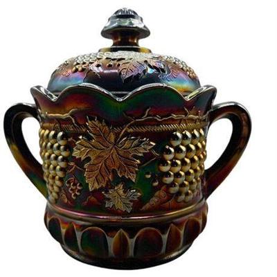 Northwood Grape and Cable Amethyst Biscuit Jar