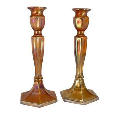 1930s Fenton Florentine Candlesticks #449