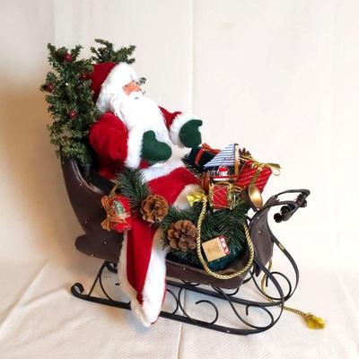 Large Santa Relaxing in His Sleigh