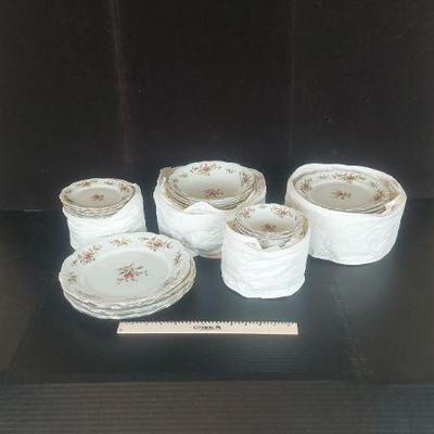Antique Johann Haviland Bavarian Fine China Set 12 Small Plates & Bowls, Medium Plates Bowls, 4 Large Plates