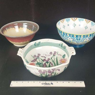 Earthenware Handmade Bowls, Colorful Serving Bowl