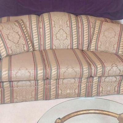 Sofa Red Green Gold Tan