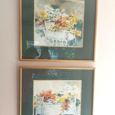 Framed Floral Watercolors By Dacuna Barton