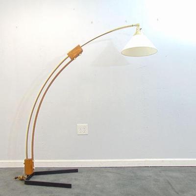 Sale Photo Thumbnail #112: Nova of California Vintage Mid Century Oak Arc Floor Lamp