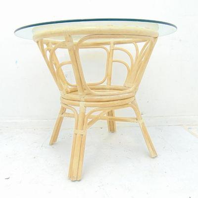 bamboo and glass dining