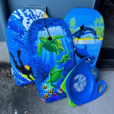3 Vibrant Boogie Boards, 1 Inflatable Float, & a Fun Kids' Sled	