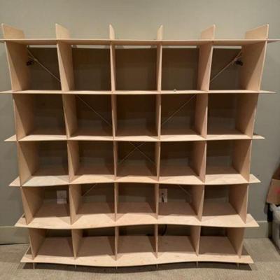 25-Slot Open-Shelving Unit - Versatile Bookshelf	