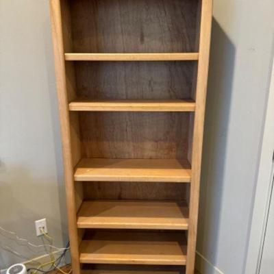 Arched Top, Light-Toned Wooden Bookshelf	