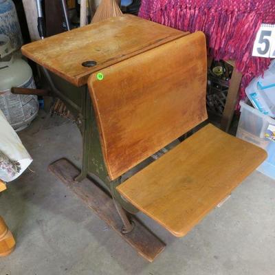 vintage grade school desk and seat
