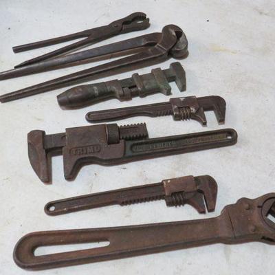 primitive adjustable wrenches and tongs