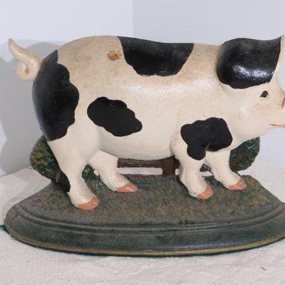 cast iron pig door stop