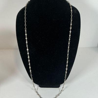 Silver Long Heart Necklace