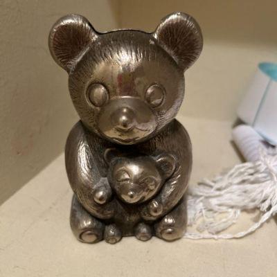 vintage mom and baby bear piggy  bank