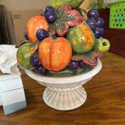 Sale Photo Thumbnail #9: Vintage Italian ceramic fruit centerpiece