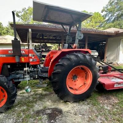 2004 Kubota M5700 $15,000 only 1312 hours.  Very well maintained, excellent condition.  Available for presale by appointment.   Bush hog...