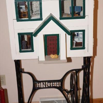 Vintage Hand made doll house that opens from the front on a hinge. The rooms all have very nice doll house furniture. What A Christmas...