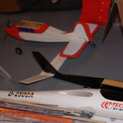 Owner built the remote airplanes. There are partial built planes and kits never opened. several remotes. 