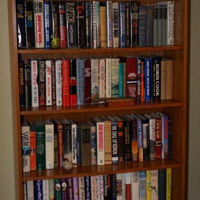 Very nice selection of books. This is one of three teak bookshelves filled with good reads 