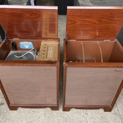 Lot 28n | MCM Maganavox Record Player & Storage Consoles

