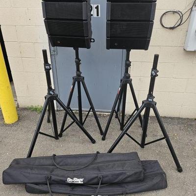 Lot 28k | 2 TOA HX-5B Speakers W/ 4 Tripods
