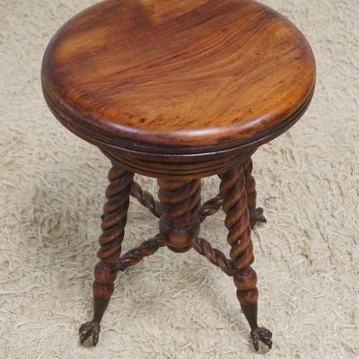 1163	VICTORIAN PIANO STOOL WITH GLASS BALL FEET
